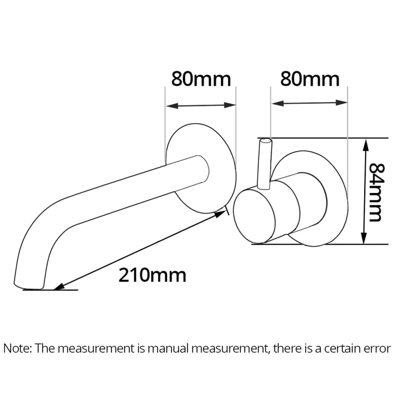 Robinet mural encastrable gris métallique pour salle de bain – design en laiton massif avec poignée moletée ou engrenage - Focett