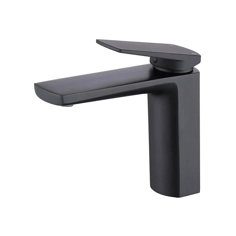 Robinet mitigeur de salle de bain or brossé carré avec poignée latérale – laiton massif, régulation fluide et style moderne - Focett