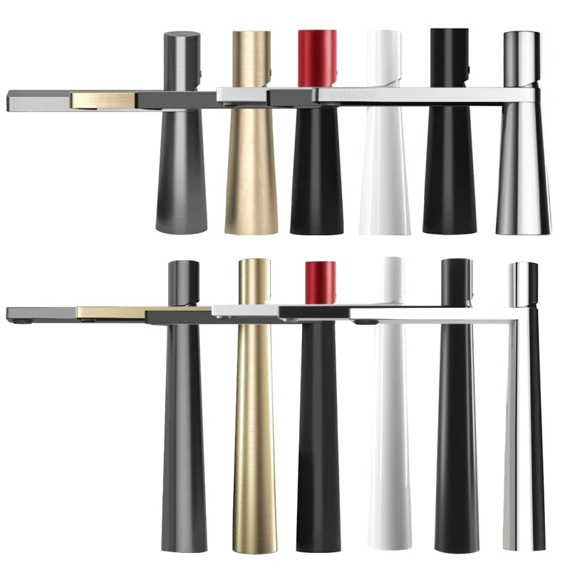 Robinet mitigeur salle de bain noir contemporain – mitigeur compact avec poignée ergonomique et jet doux - Focett