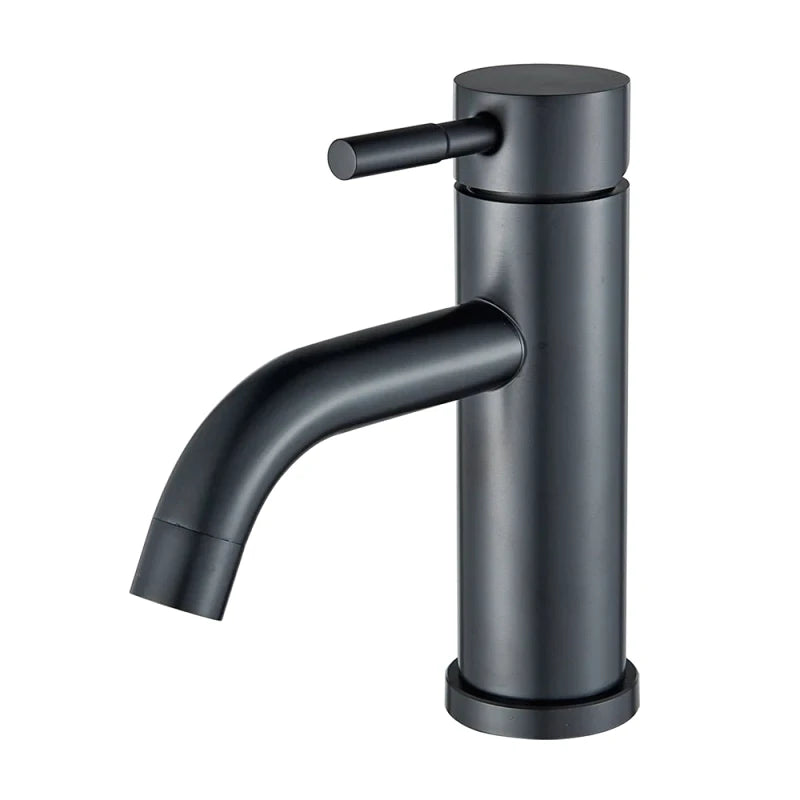 Mitigeur de lavabo or en laiton – finition brossée, jet doux et installation 1 trou - Focett