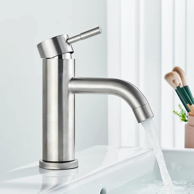 Mitigeur de lavabo or en laiton – finition brossée, jet doux et installation 1 trou - Focett